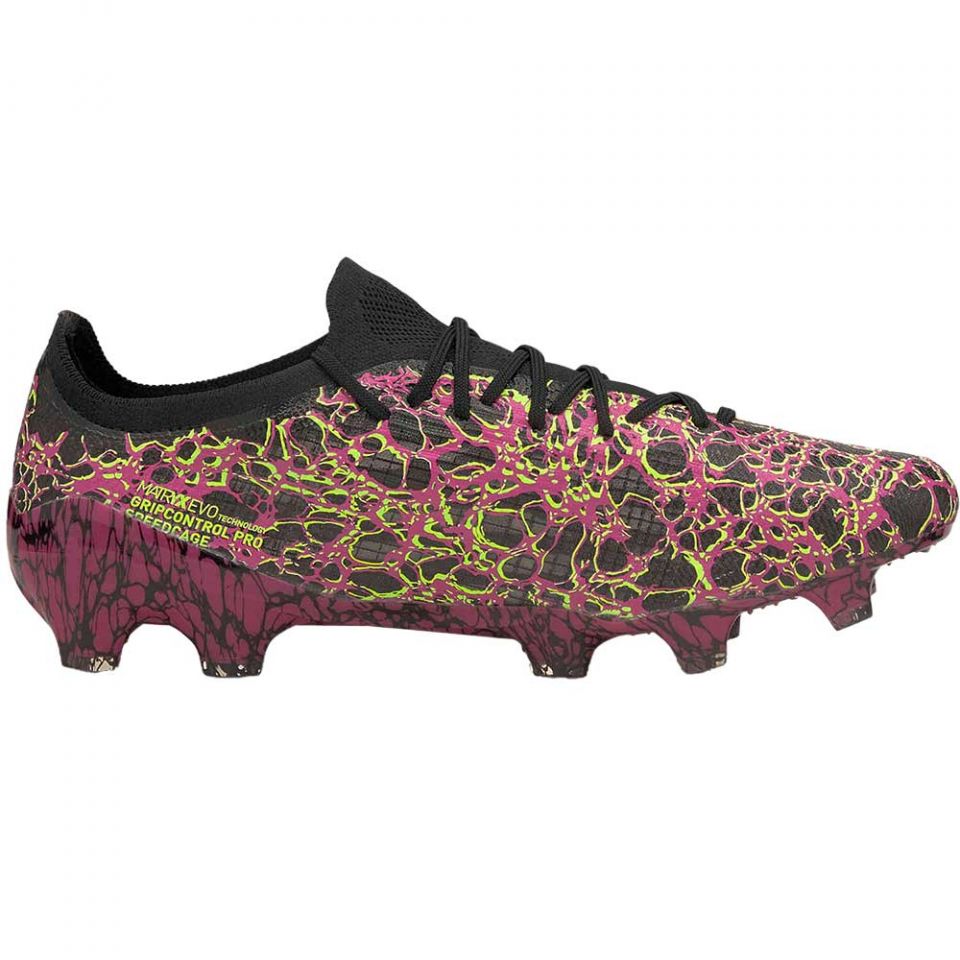 PUMA Ultra 1.3 Origins FG/AG Cleats-Ultra Magenta/Black/Green Glare