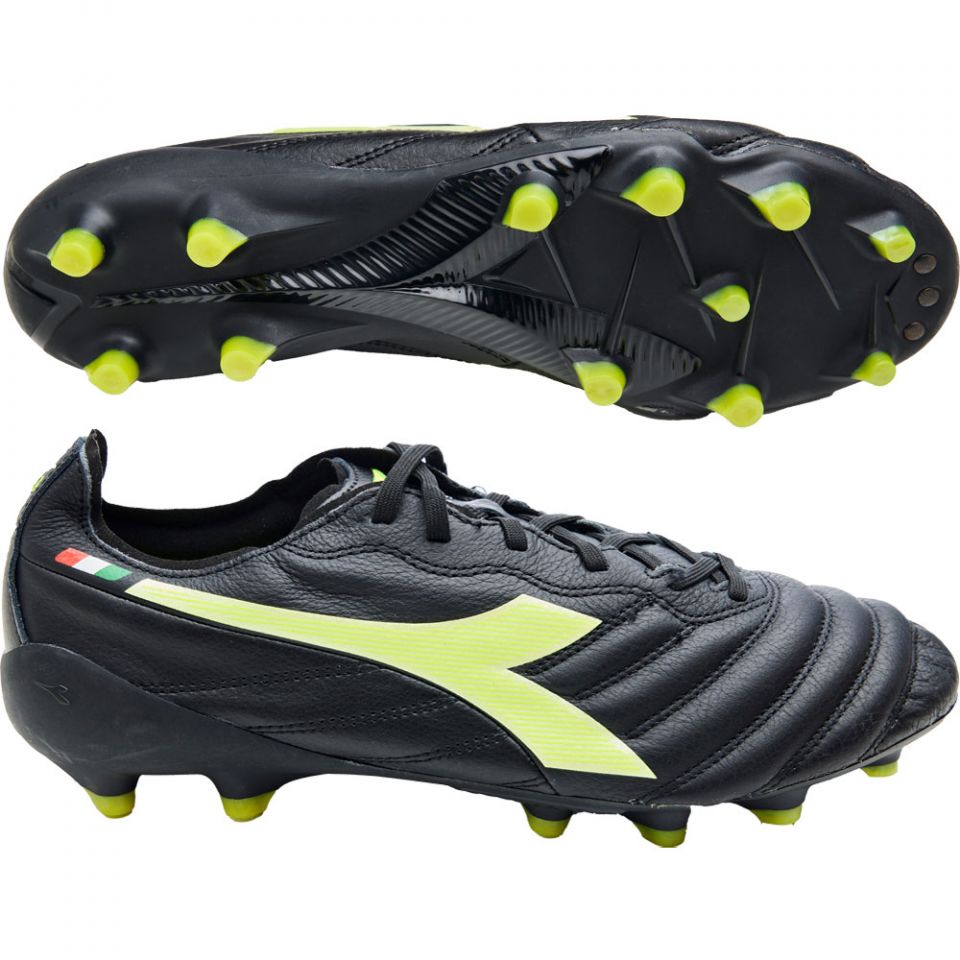 diadora Brasil サッカーシューズ ブラック Diadora Brasil Axeler Black Volt SG – Classic Soccer Cleats