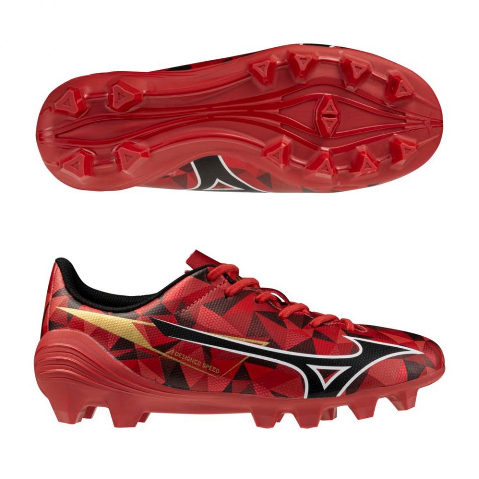 Mizuno Alpha II Select FG Junior Soccer Cleats | Ruby Red Pack