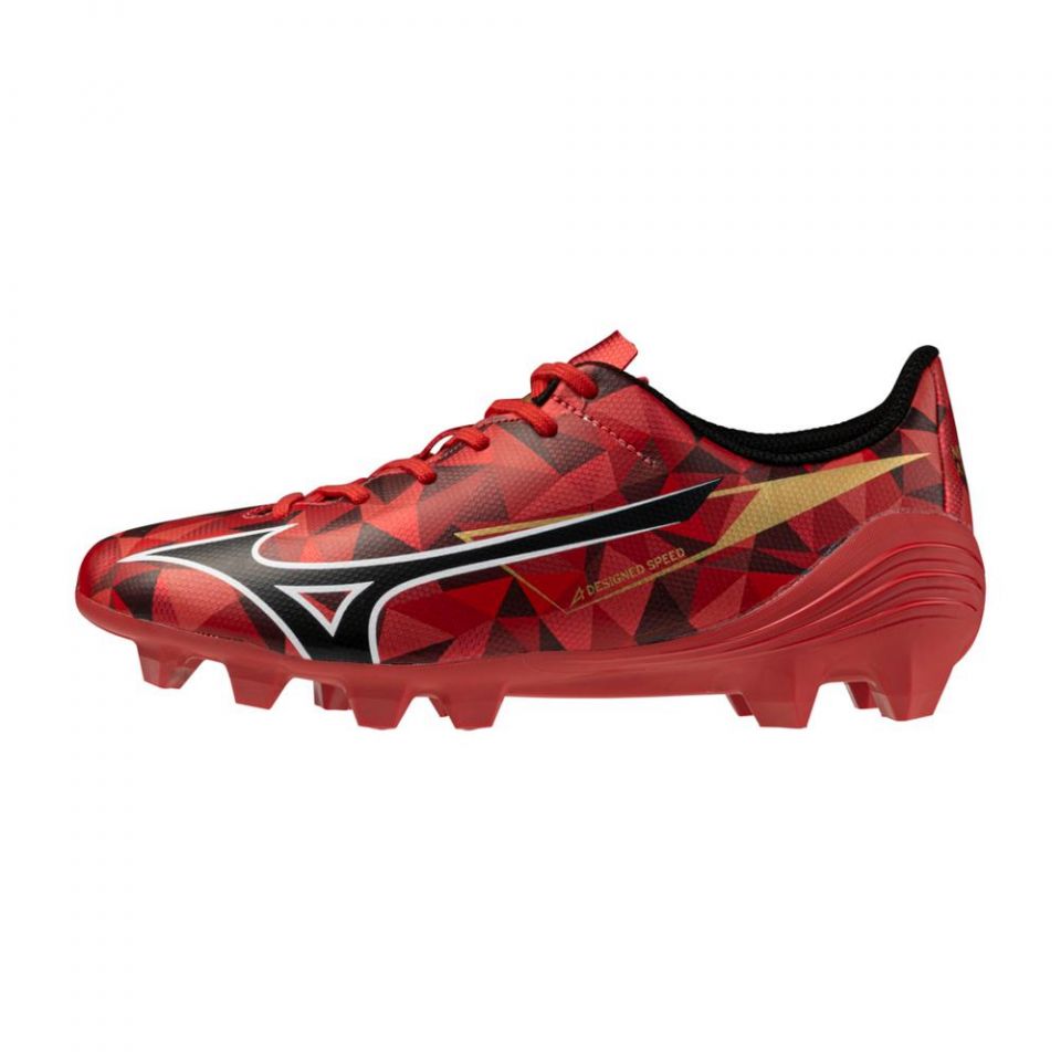 Mizuno Alpha II Select FG Junior Soccer Cleats | Ruby Red Pack