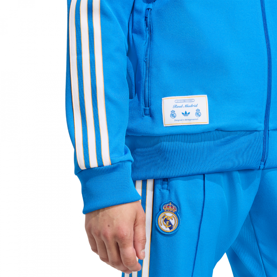 ジャケット adidas REAL MADRID JN3058 adidas Real Madrid Terrace Icons Track Top - Blue | Free Shipping