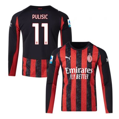 PUMA AC Milan 2025/26 Men's Long Sleeve Home Jersey PULISIC 11