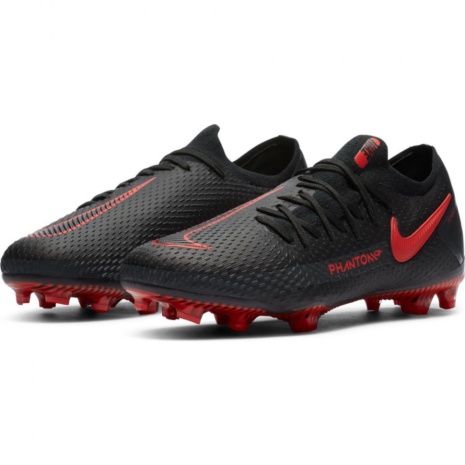 Nike Junior Phantom GT Pro FG-Black/Chile Red/Dark Smoke Grey