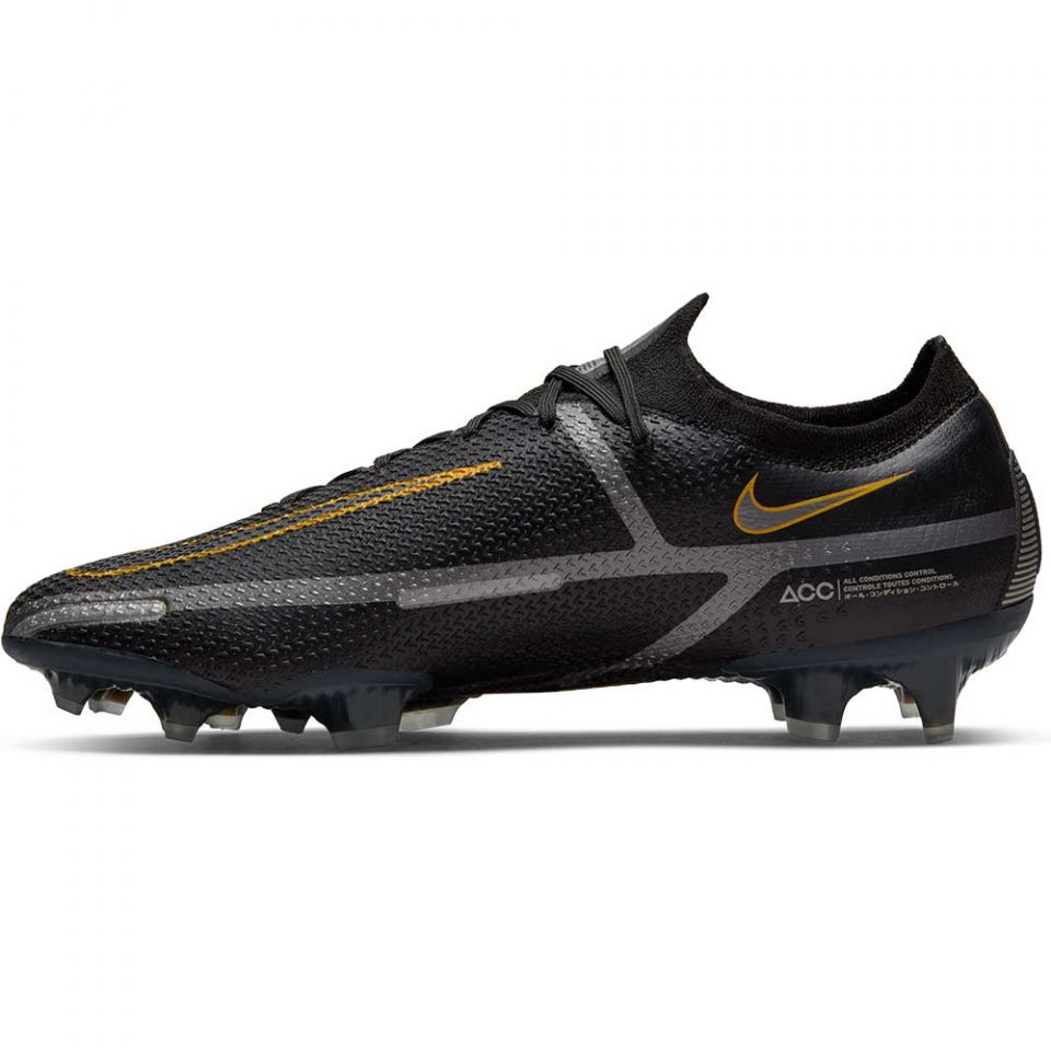 Nike Phantom GT2 Elite FG Black Gold Soccer Cleats CZ9890-007 Mens 7 Nike Phantom GT2 Elite FG | SoccerPlusUSA main image 3