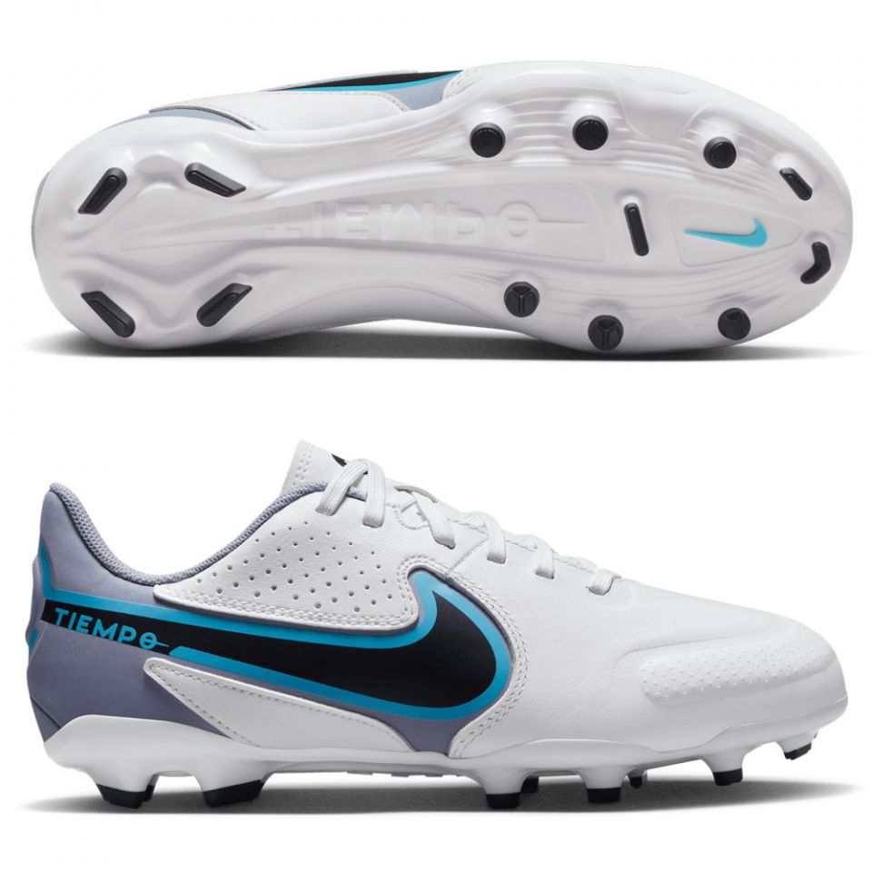 Nike Junior Tiempo Legend 9 Academy FG - White/Black/Baltic Blue