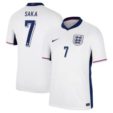 Nike England 2024 Men's Stadium Home Jersey SAKA 7