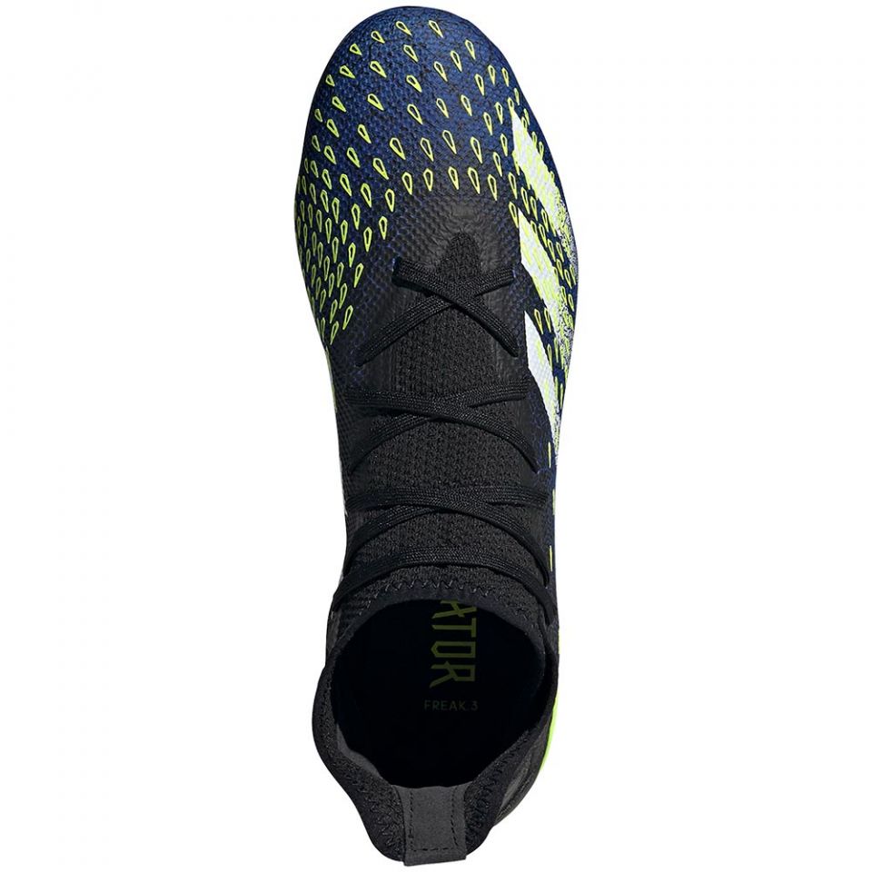 adidas Predator Freak.3 FG Cleats-Black/White/Yellow