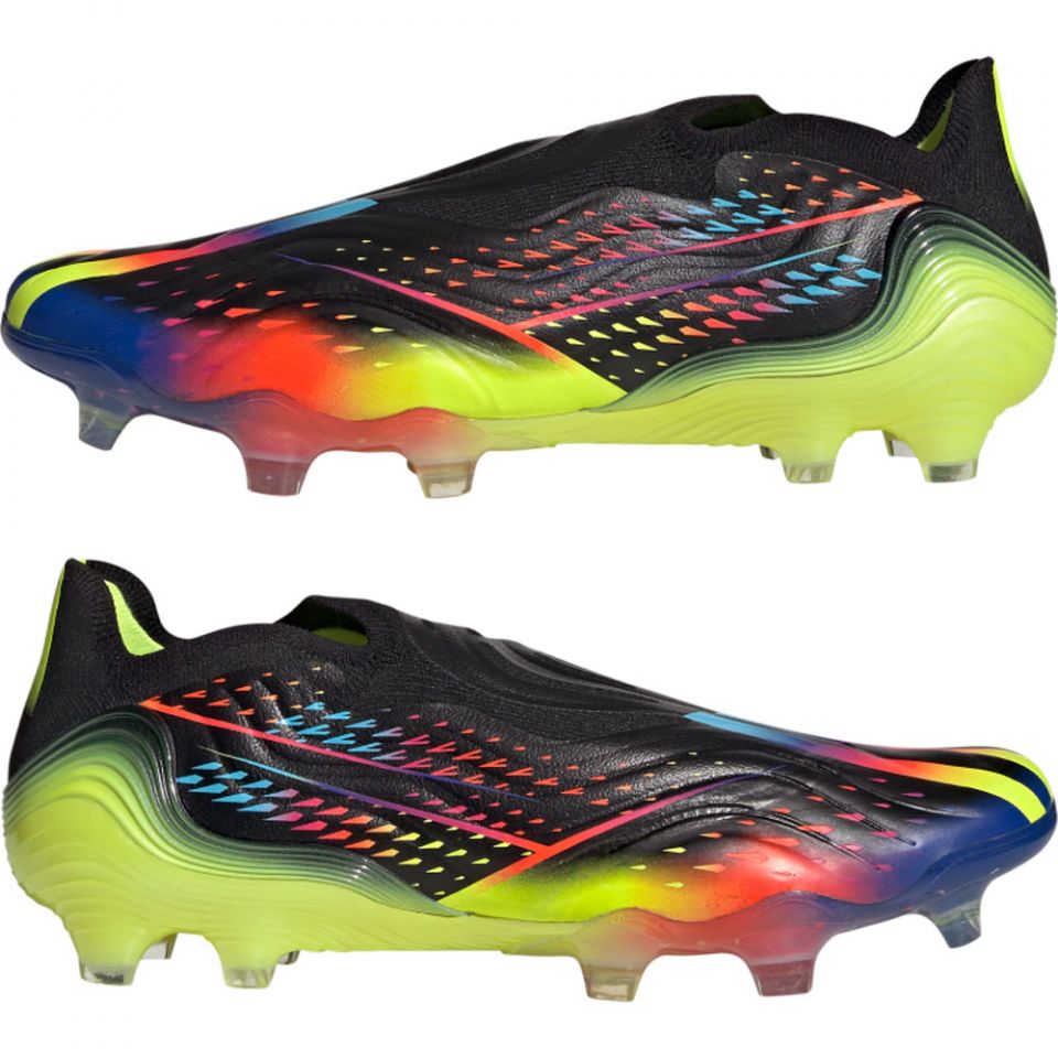 adidas Copa Sense+ Firm Ground Cleats-Core Black/Bright Cyan/Team