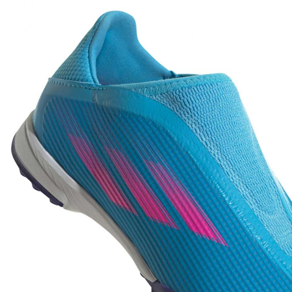 adidas Junior X Speedflow.3 LL Turf Soccer Shoes-Blue/Pink/White