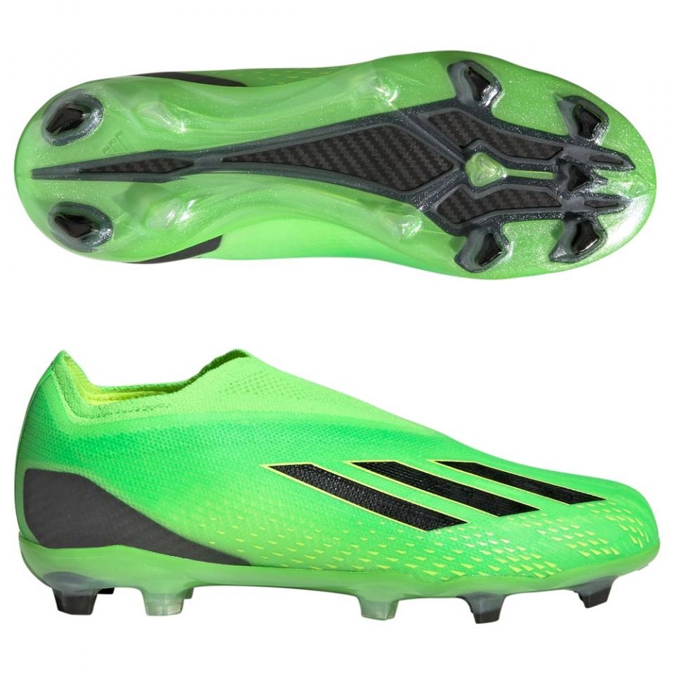 adidas X Speedportal+ Junior Firm Ground Cleats-Solar Green/Core