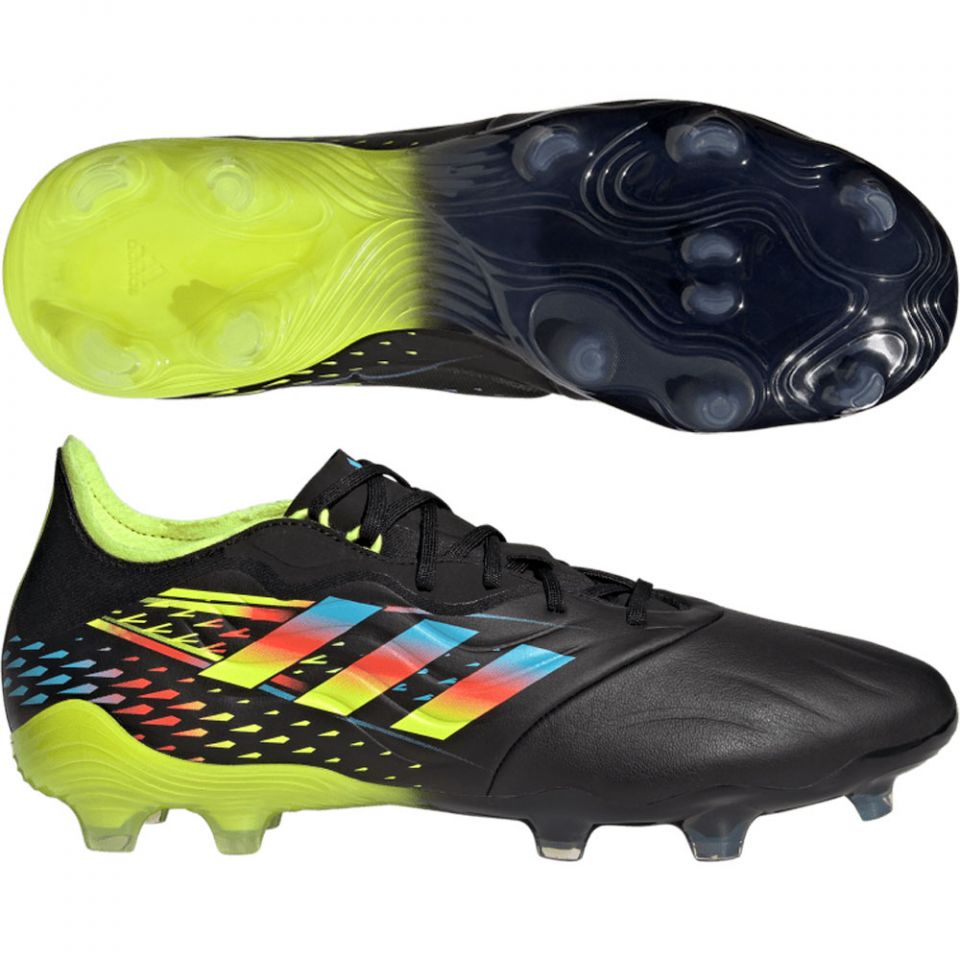 adidas Copa Sense.2 Firm Ground Cleats - Core Black/Bright Cyan