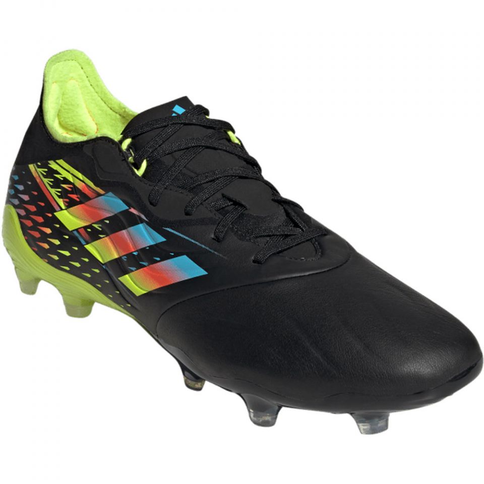 adidas Copa Sense.2 Firm Ground Cleats - Core Black/Bright Cyan