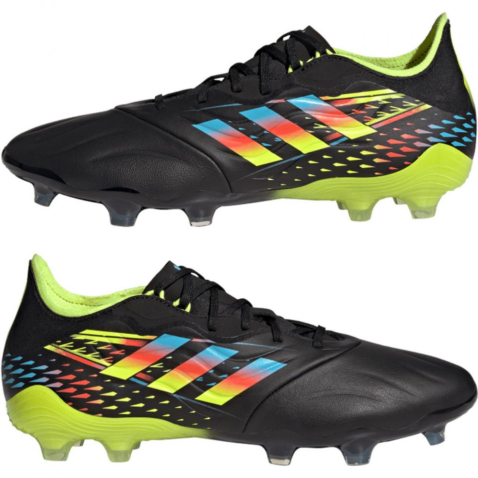 adidas Copa Sense.2 Firm Ground Cleats - Core Black/Bright Cyan
