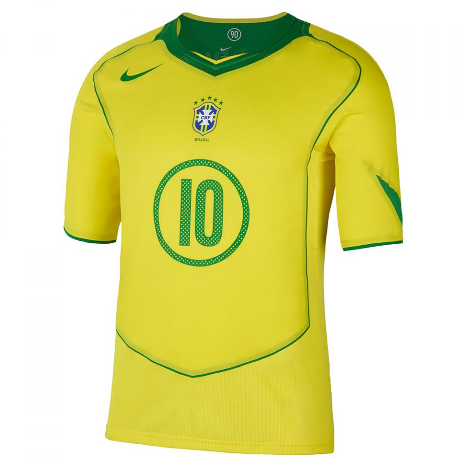 Nike ブラジル代表 ジャージ イエローT90 NEW Nike Ronaldinho Brazil 2004 Total 90 Reissue Soccer Replica