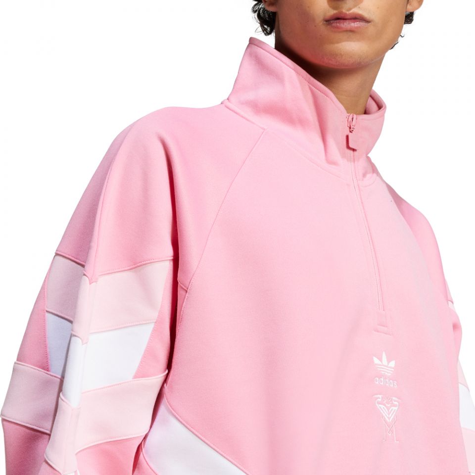 adidasインテル・マイアミCF ハーフジップ クルーネックスウェット 3XL adidas Originals Inter Miami CF Men's Half-Zip Crewneck Sweatshirt