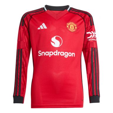 adidas Manchester United FC 2025/26 Youth Long Sleeve Home Jersey