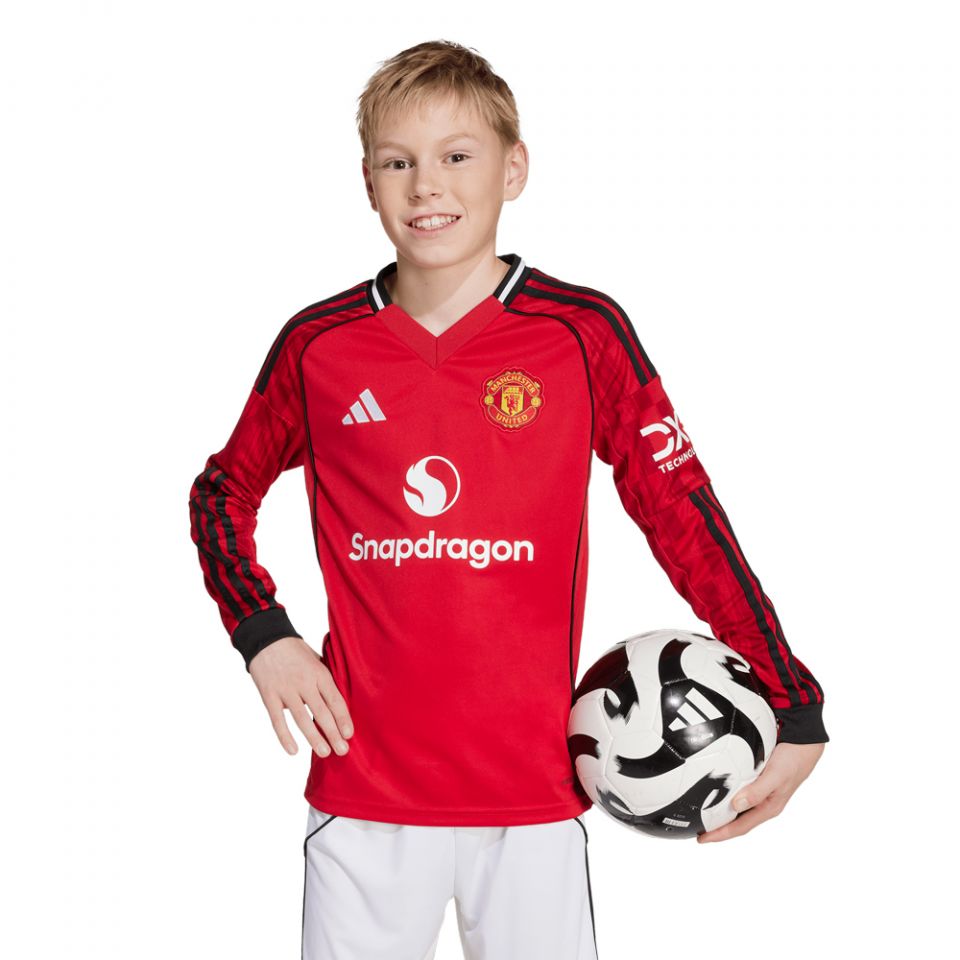 adidas Manchester United FC 2025/26 Youth Long Sleeve Home Jersey