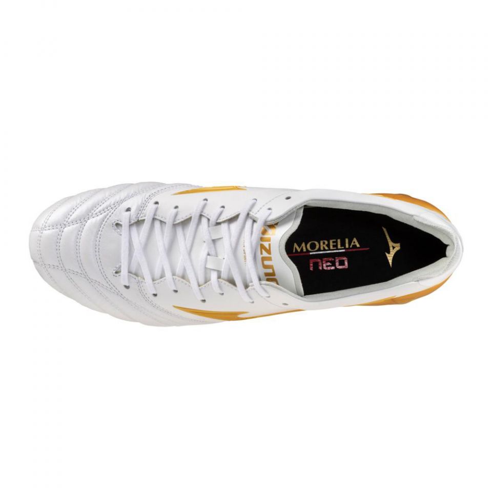 Mizuno Morelia Neo IV Made in Japan FG Soccer Cleats | Bright Gold