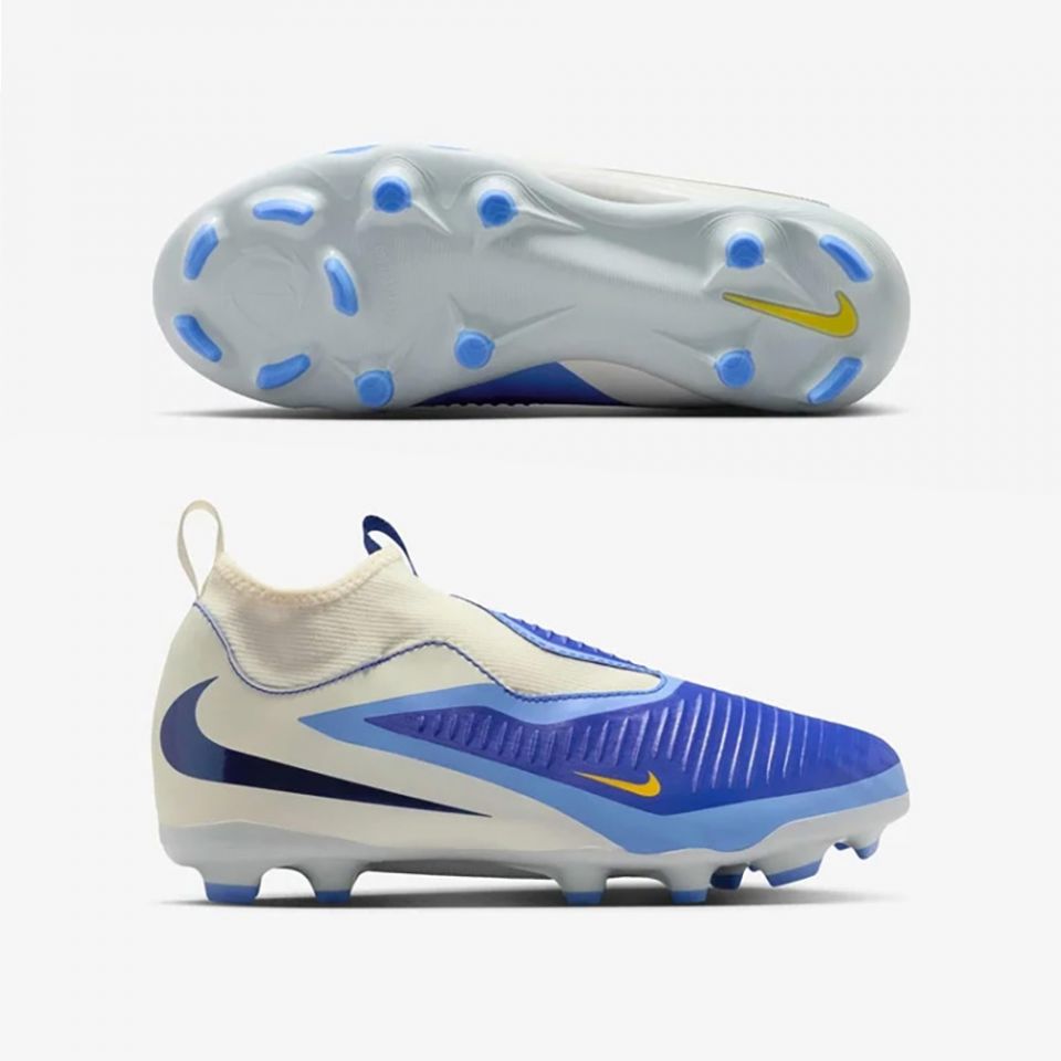 Nike Phantom GT スパイク ホワイト/ブルー Nike Junior Phantom 6 High Academy LV8 FG/MG Soccer Cleats | Fear