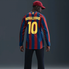 Nike FC Barcelona 2005/06 Reissue Men's LS Jersey Player Edition | RONALDINHO 10