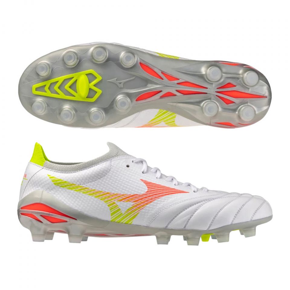 Mizuno Morelia Neo V Beta Pro FG Soccer Cleats | White Prism Pack
