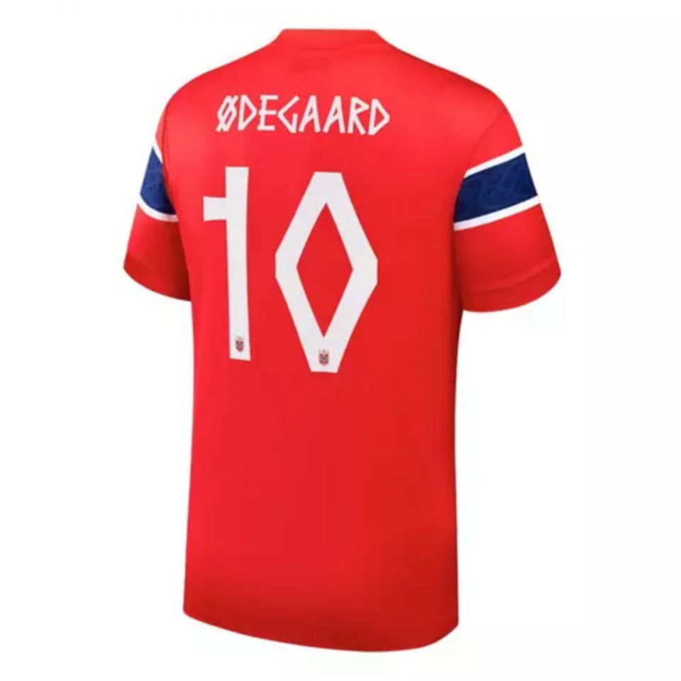 Nike ØDEGAARD 10 ノルウェー　ウーデゴール Nike Norway 2026 Home Stadium Jersey MARTIN ODEGAARD 10