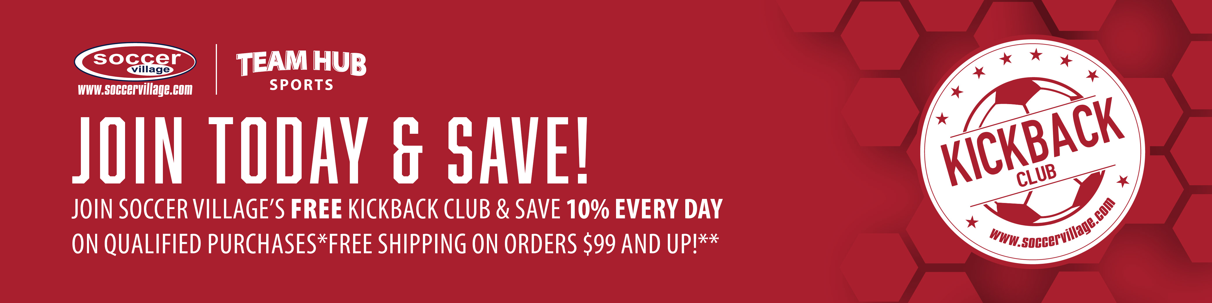 Join soccer village's free kick back club!