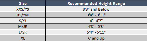 Puma Youth Size Chart