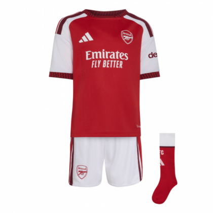 click to shop the adidas Arsenal FC 2026/27 Kids Mini Home Kit